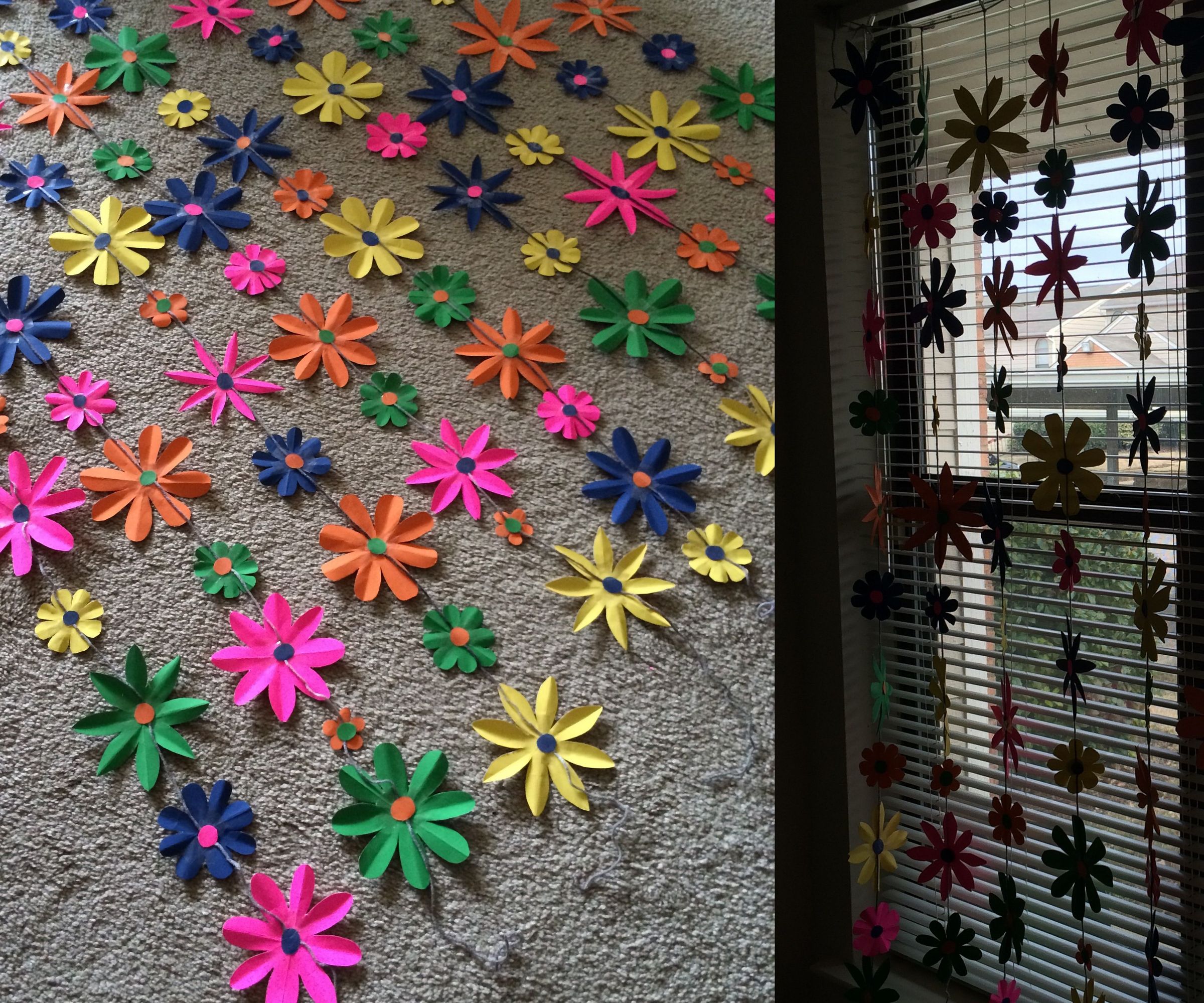 Colorful Paper Flower Curtain