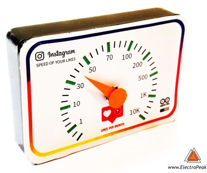 Instagram Likes Speedometer by Arduino & ESP8266