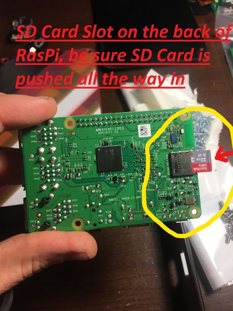 Insert MicroSD Card Into Raspberry Pi and Attach 3D Printed Frame