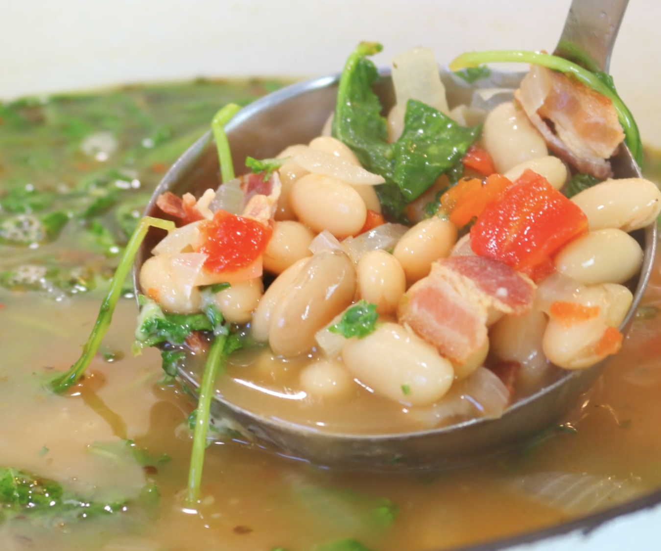 How to Make White Bean Soup With Kale and Parmesan Cheese 