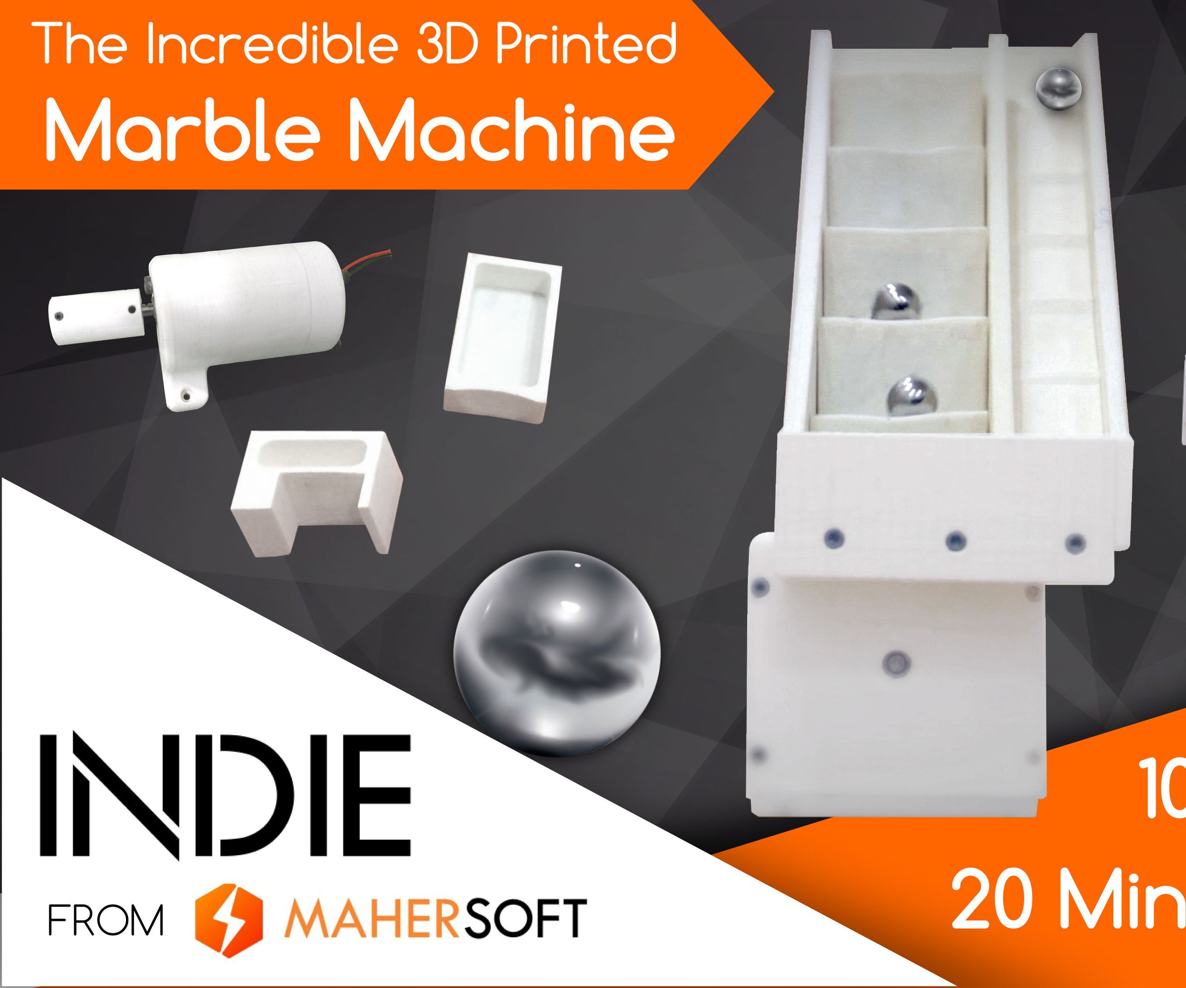 3D Printed Marble Machine by Maher Soft