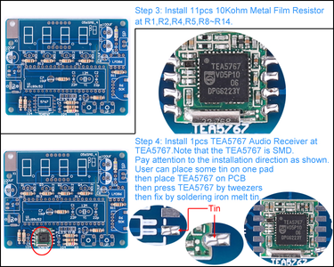 Install 10Kohm Metal Film Resistor & Install TEA5767 Audio Receiver