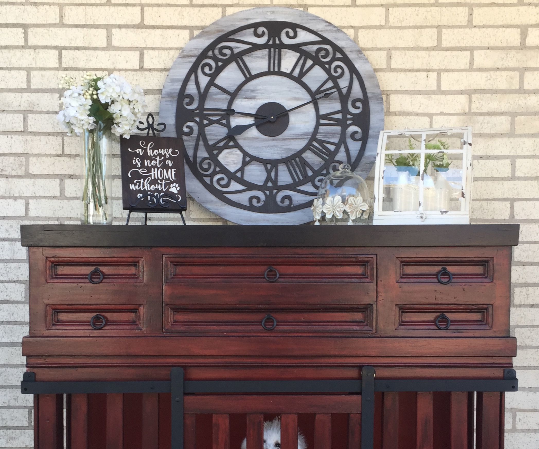 Dog Kennel Console Table (Reclaimed Materials)