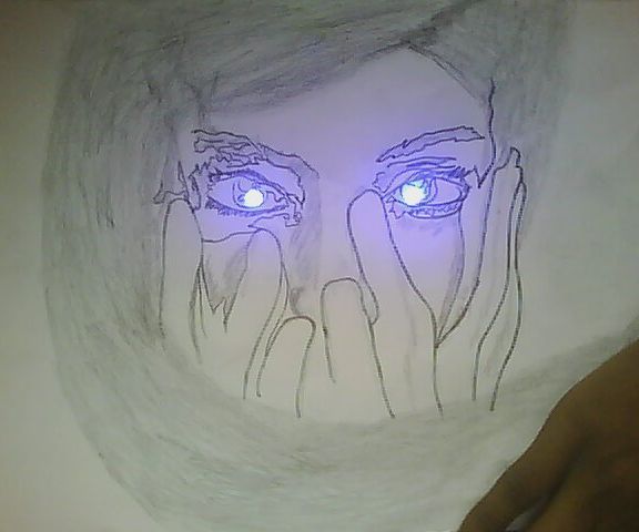 Blinking Blue Eye Girl