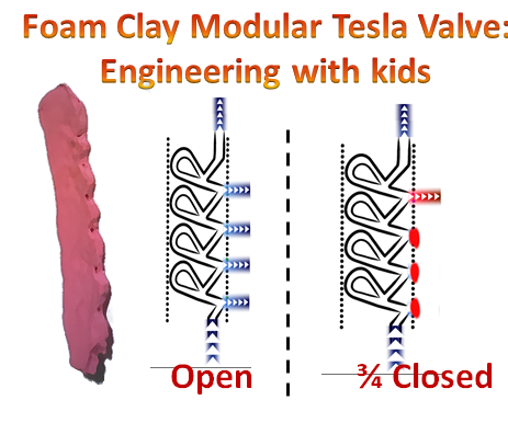 Make a Modular Tesla Valve Out of Foam Clay - a Good Way to Demonstrate Engineering and Physics of Fluids to Kids