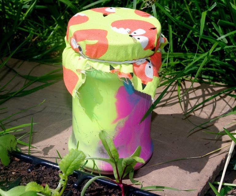 Glow in the dark rainbow jar