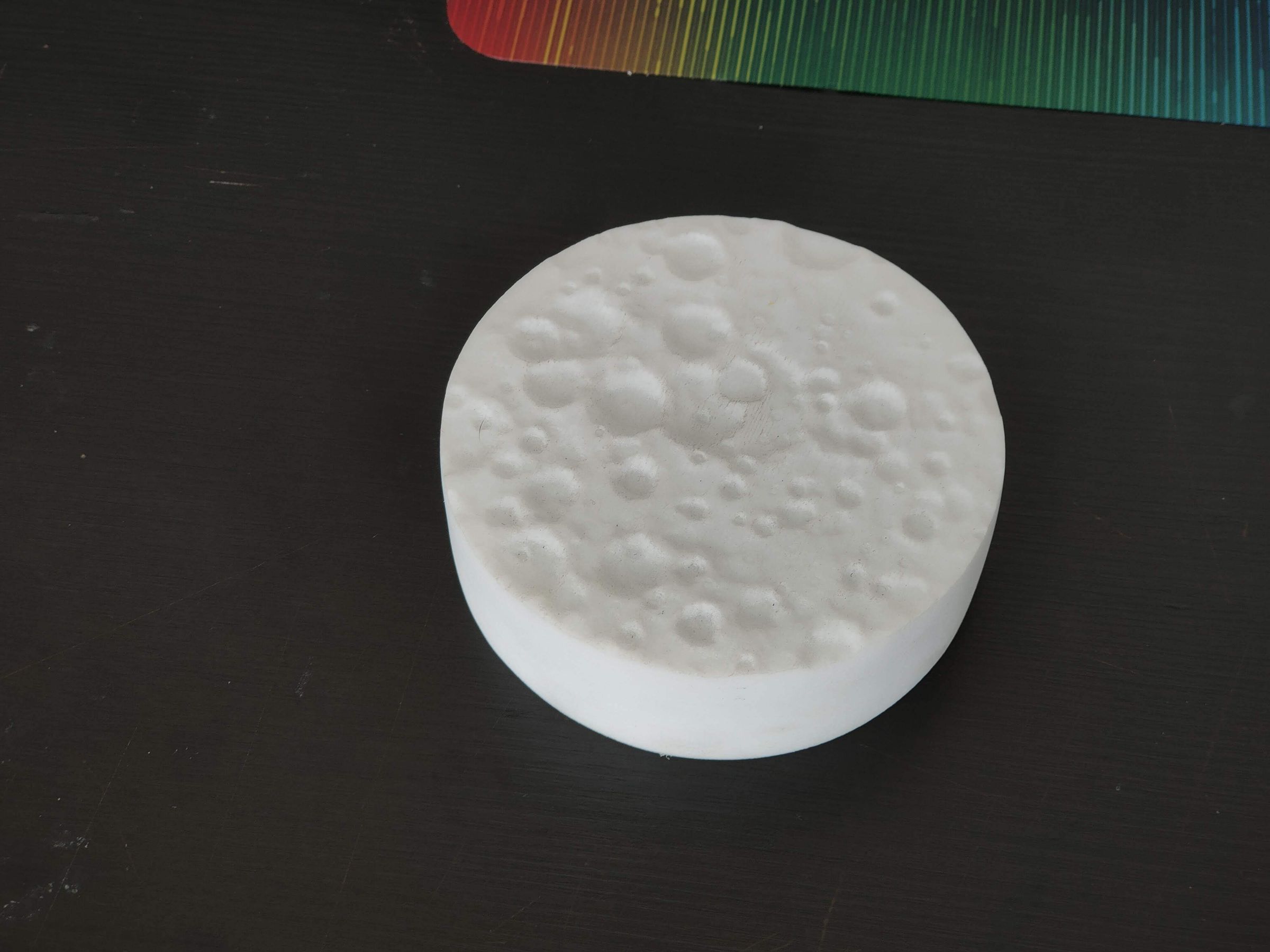 Moon Shaped Chocolate With Hazelnuts, Based on Real 3D Data of the Moon