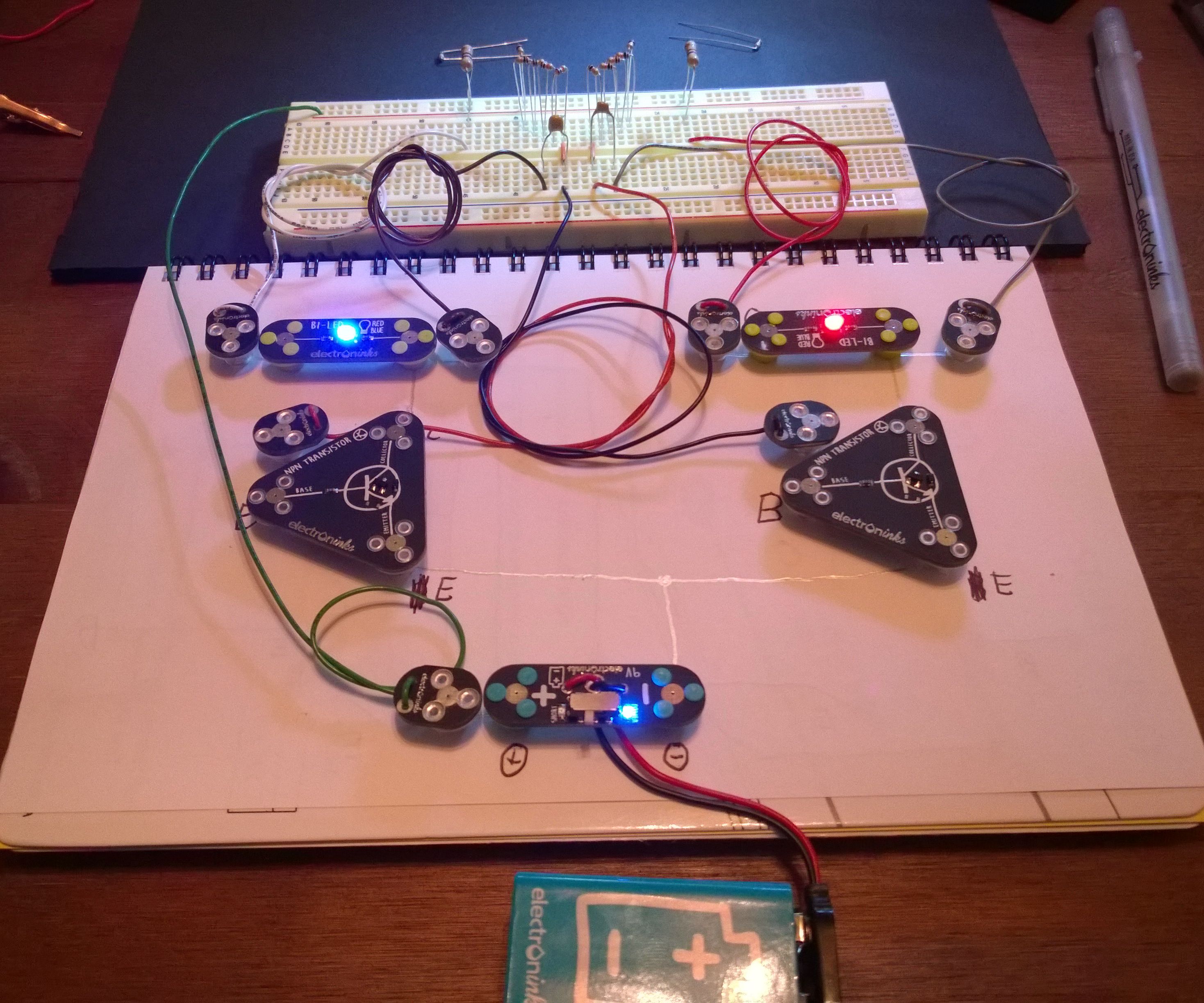 Astable Multivibrator (LED Flasher) With Circuit Scribe