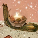 Inexpensive Paper Mache Snail Candle Holder