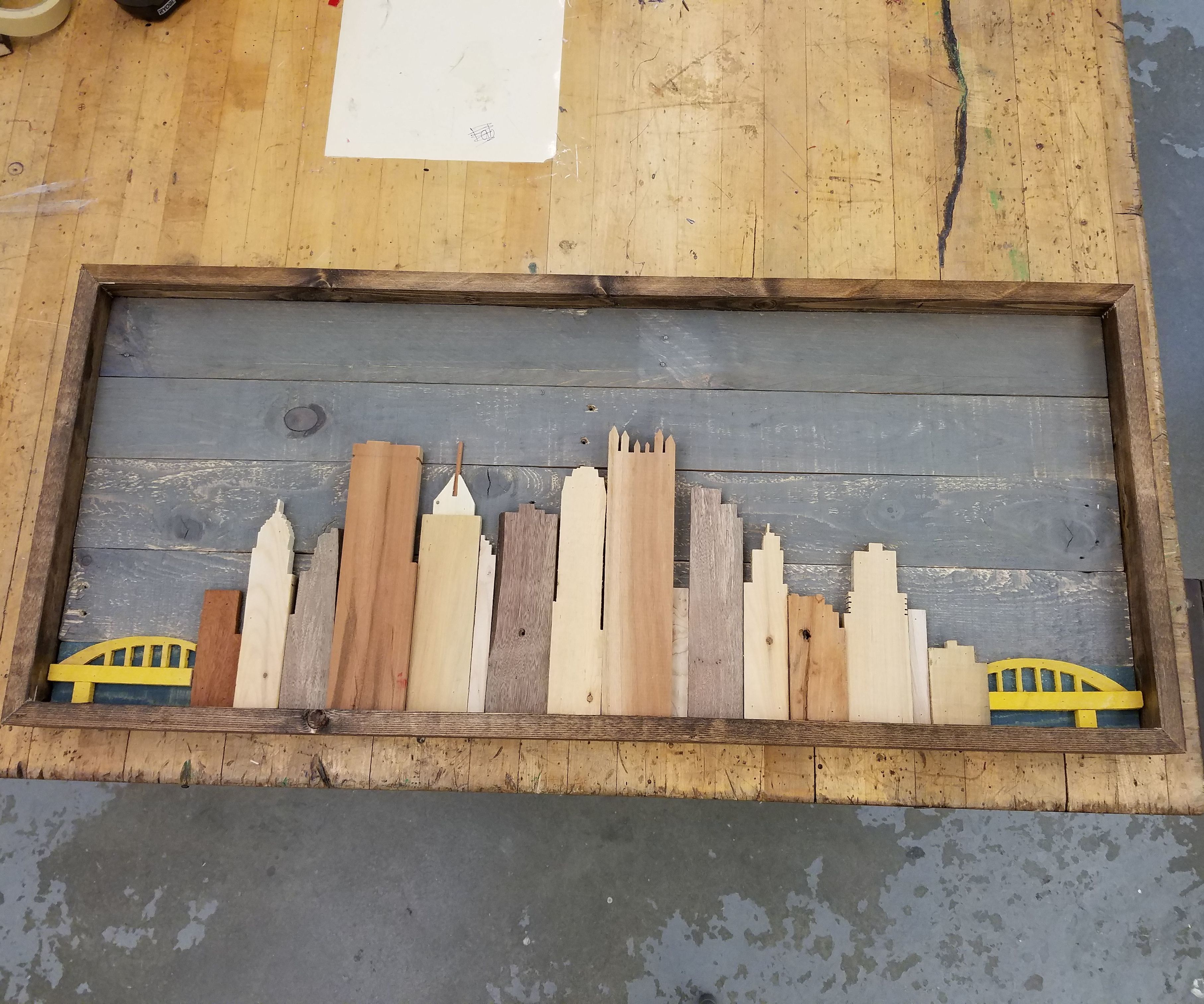 Reclaimed Wood Pittsburgh Skyline