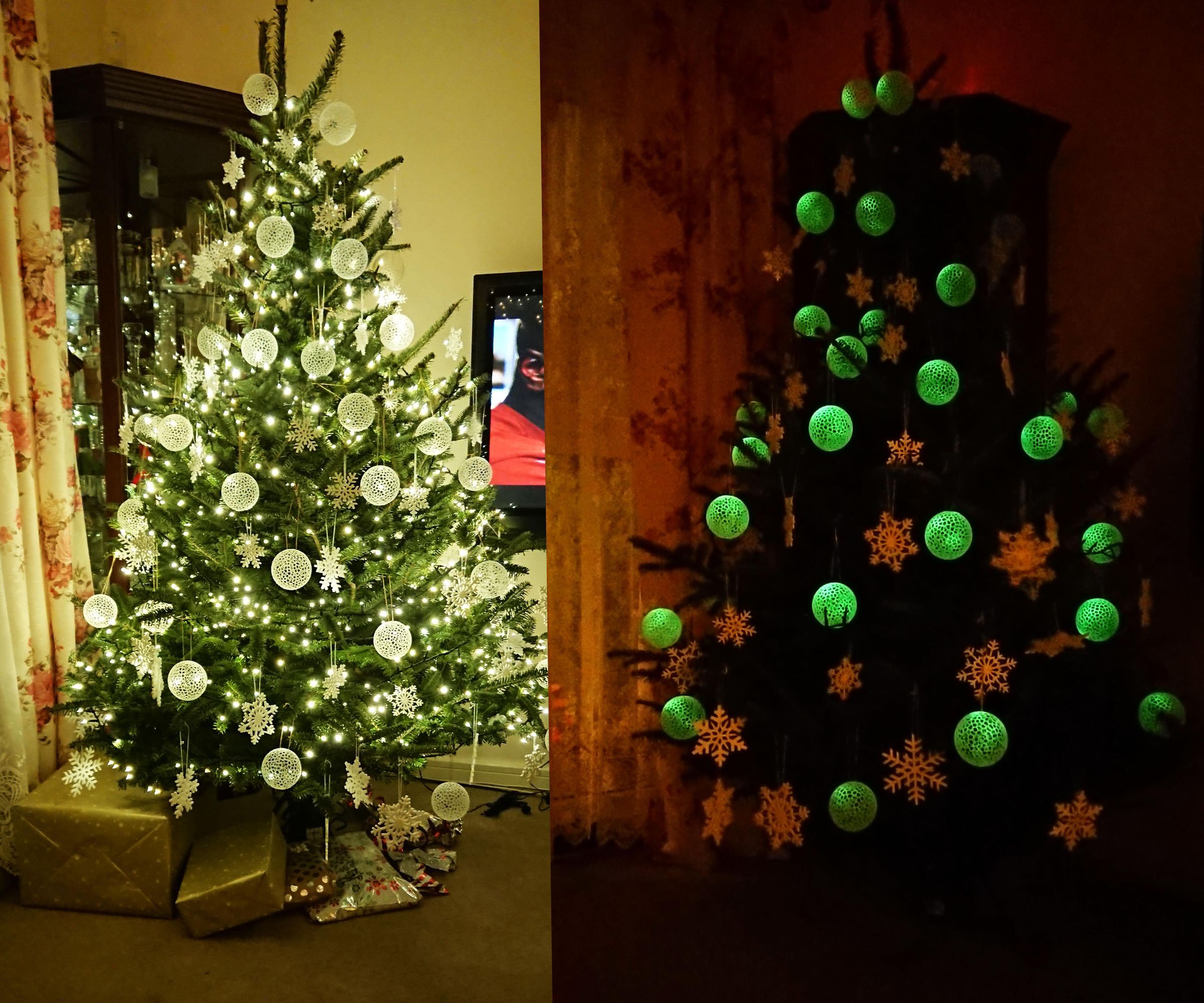 Glow in the Dark Voronoi Christmas Decoration