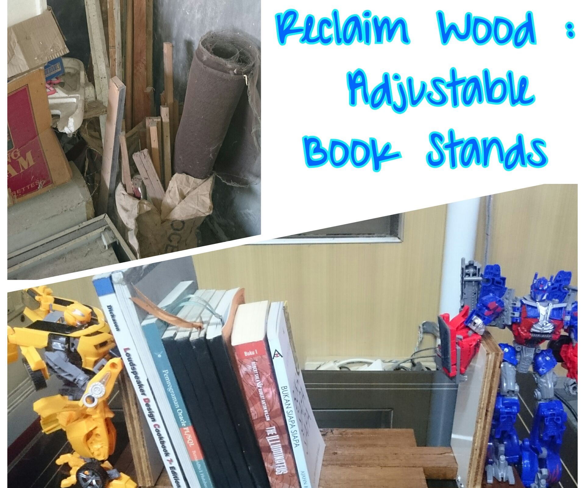 Reclaim Wood Adjustable Book Stands