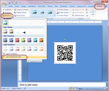 Powerpoint Edit QR Code Background