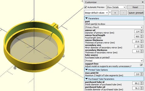 Fully* Printed Newtonian Telescope