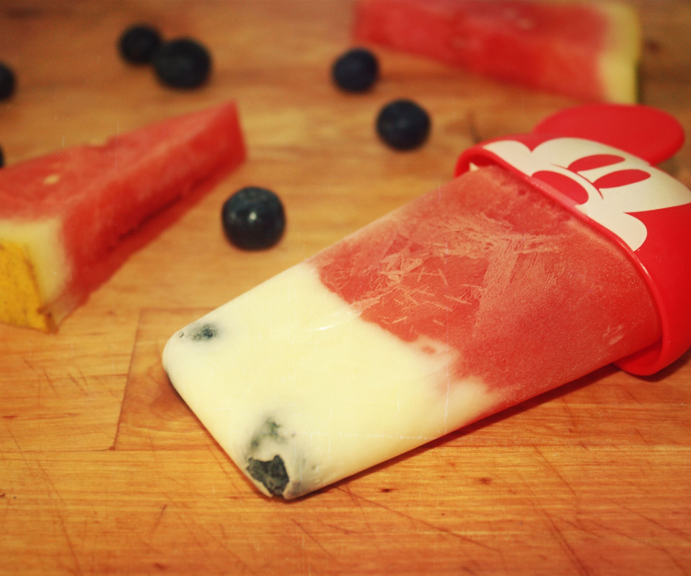 Yogurt and Watermelon Popsicles