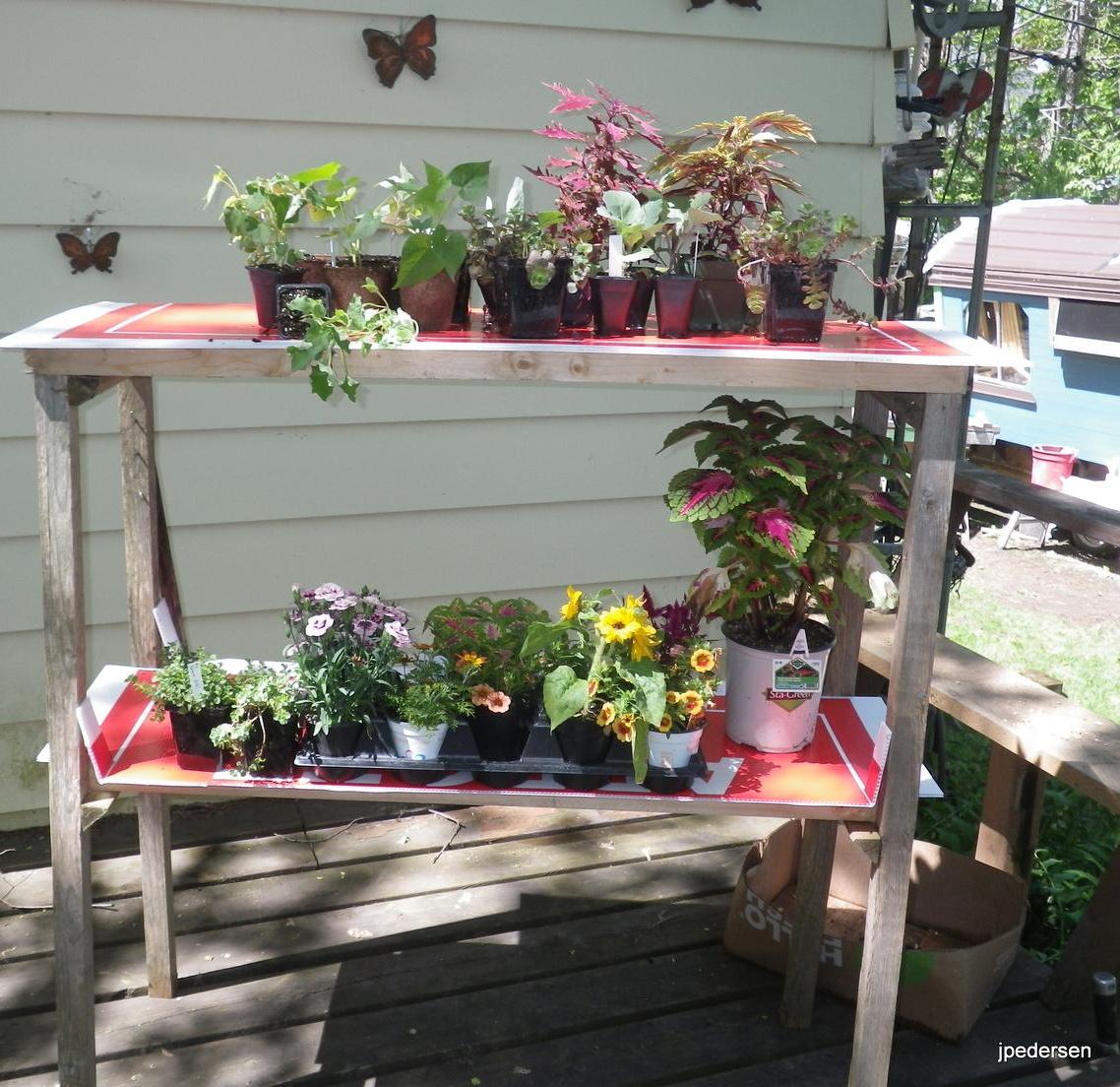 Outdoor Shelf Made From Election Signs 