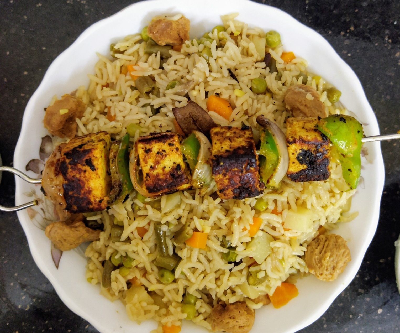 Veg Dum Biriyani With Paneer Tandoori
