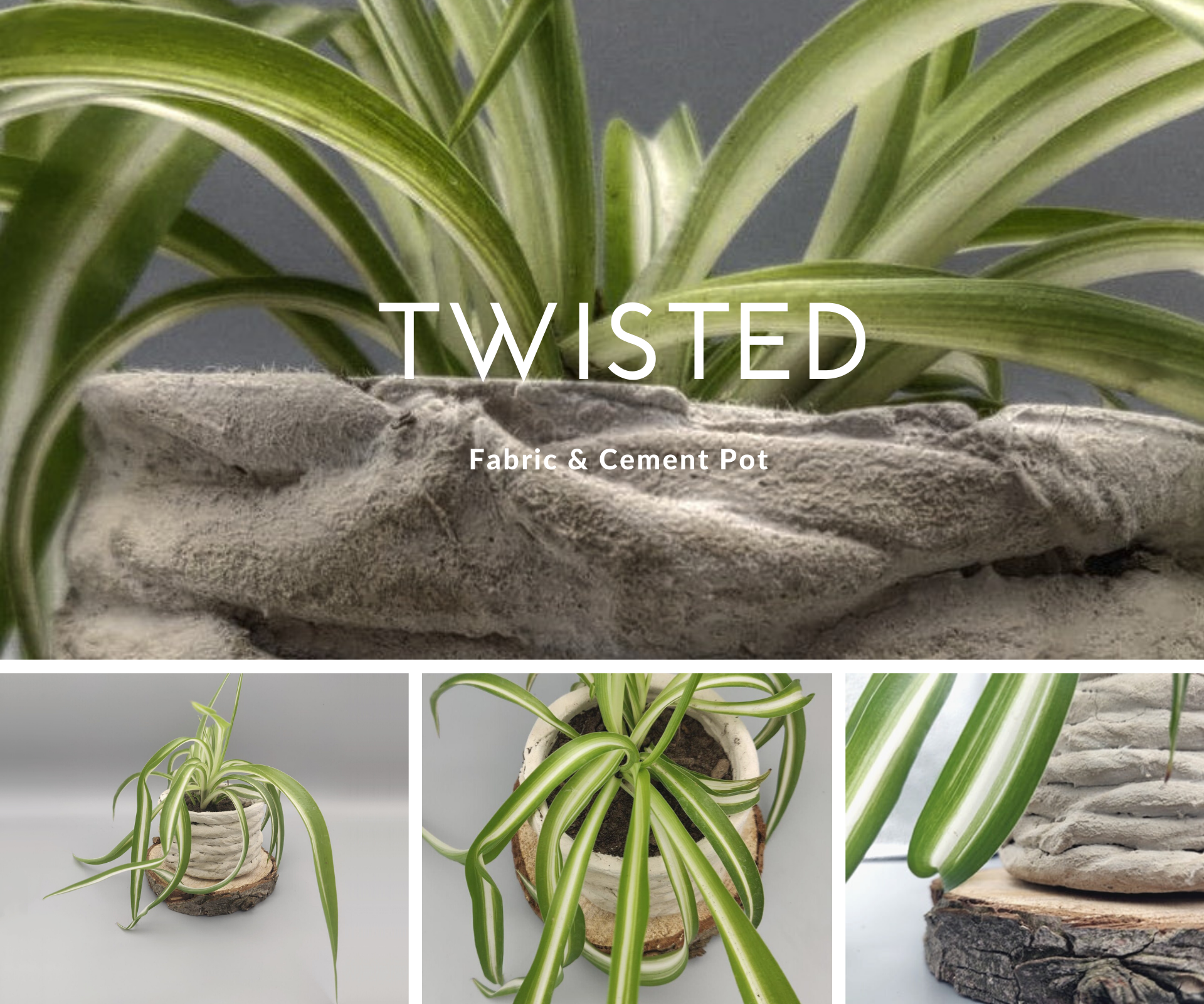 Super Simple Twisted Fabric Cement Pot