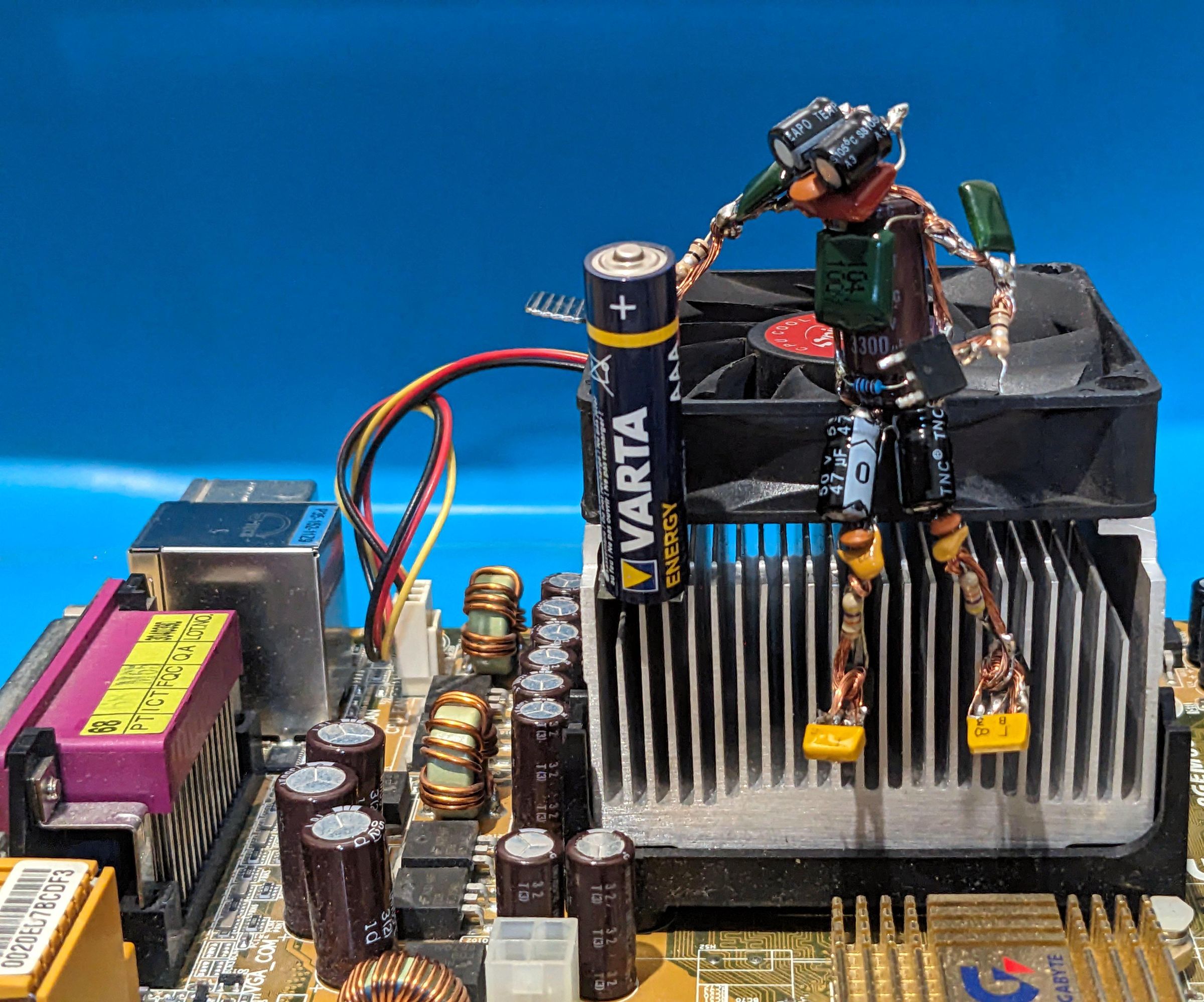 Stop Motion Puppet From Copper Wire Scraps and Electronic Waste