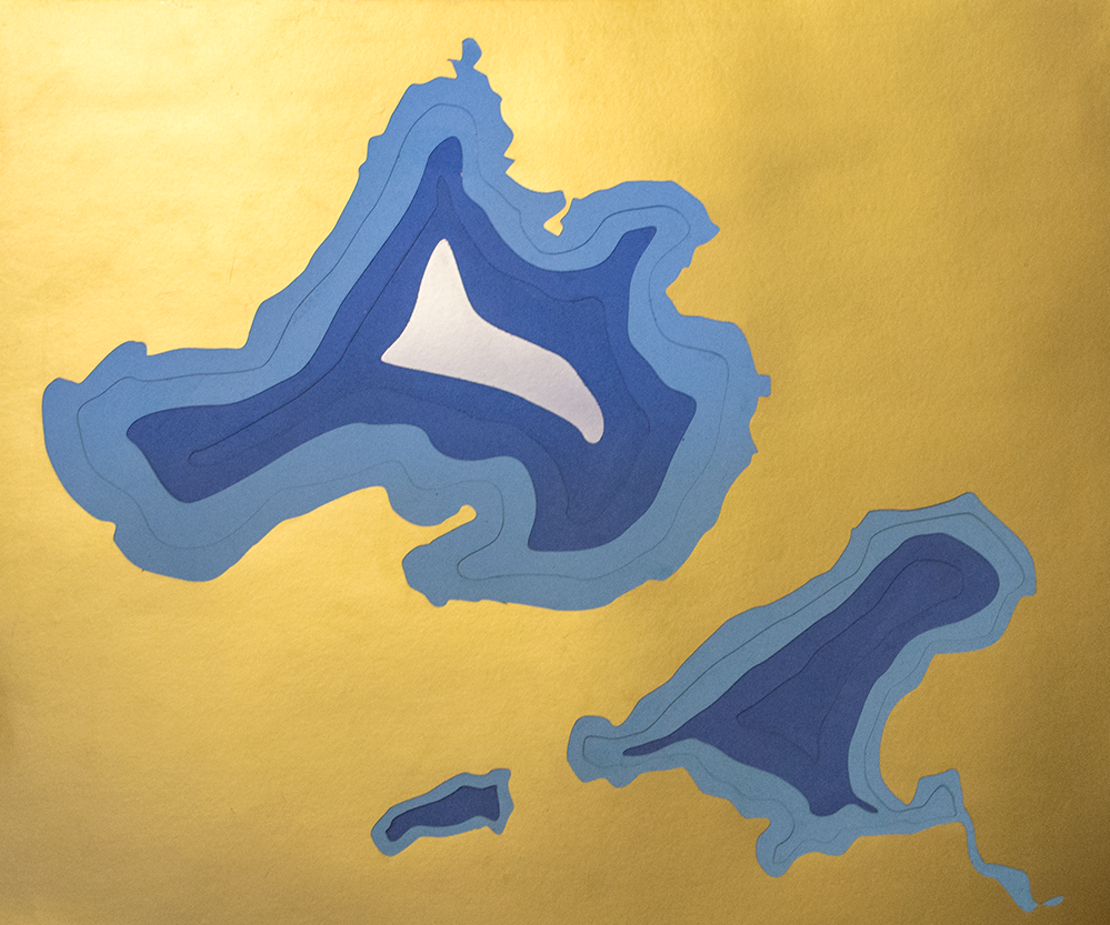 Lasercut Bathymetric Map