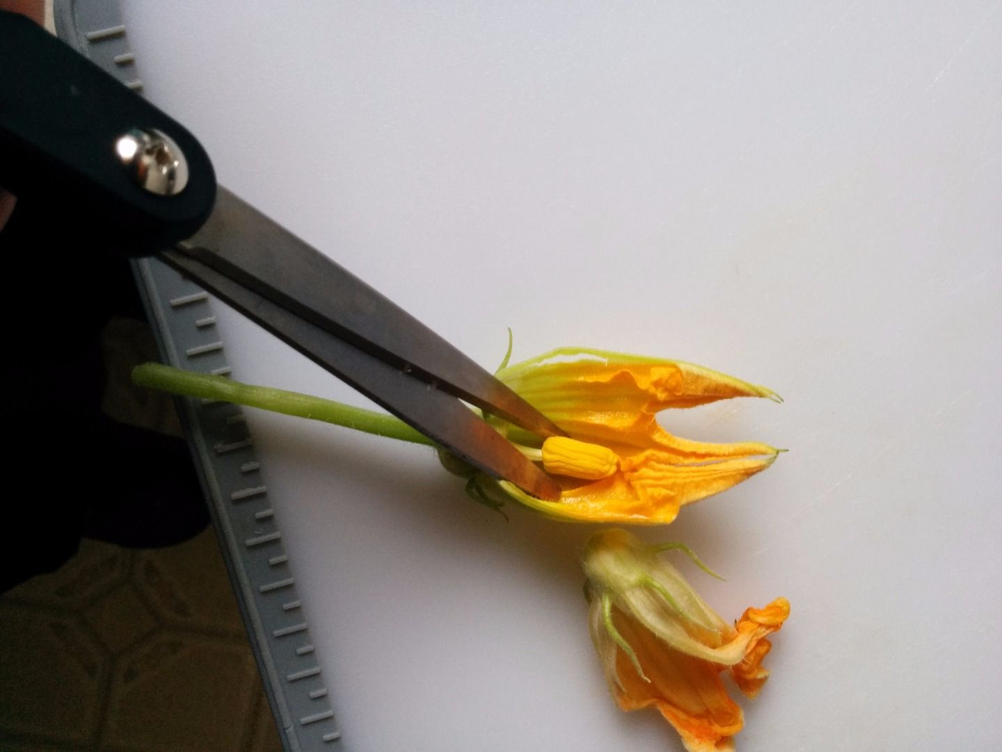 Fried Squash Blossoms Stuffed With Feta and Basil 4 Steps (with
