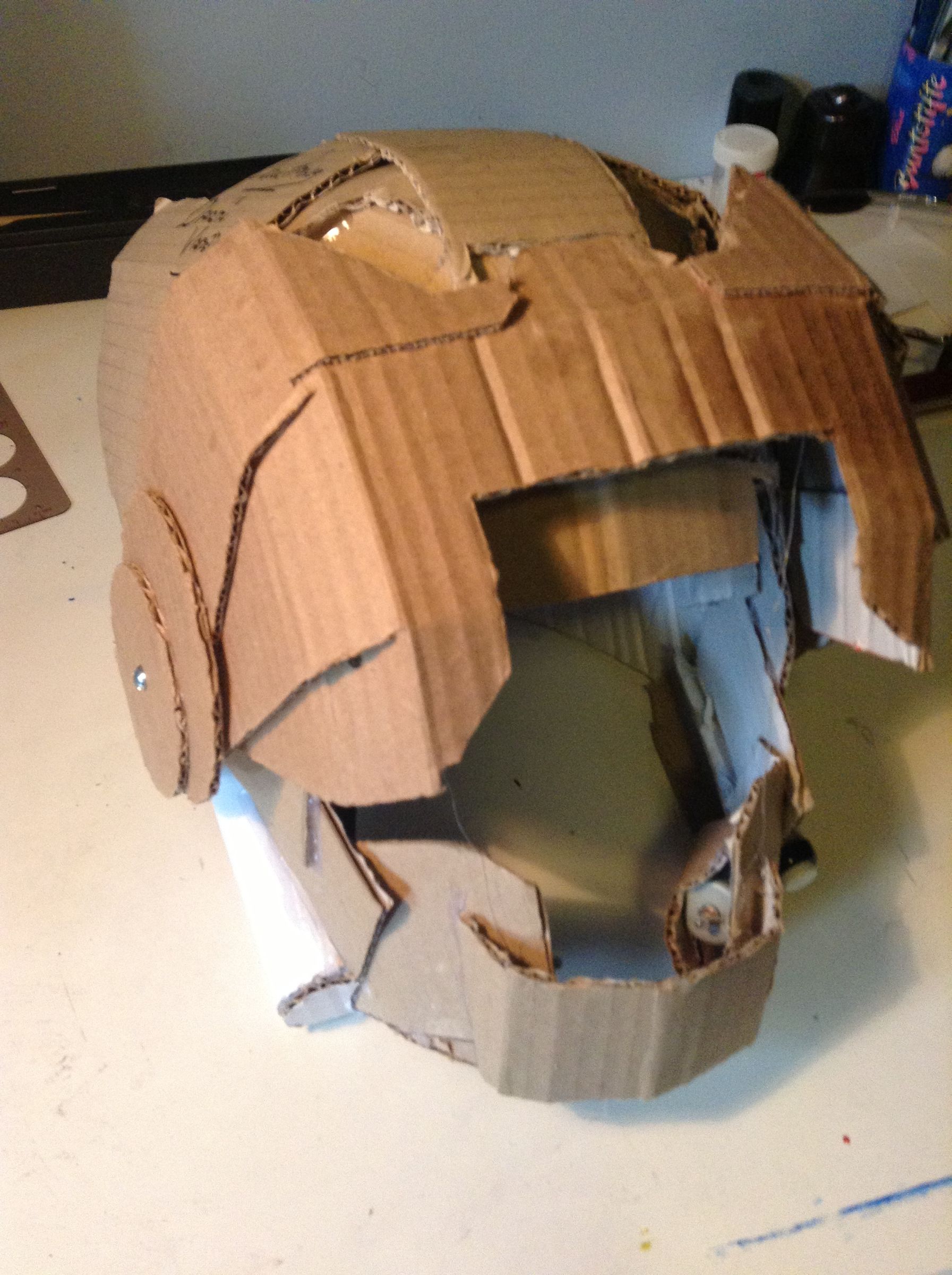 Cardboard Helmet with Flip Down Visor