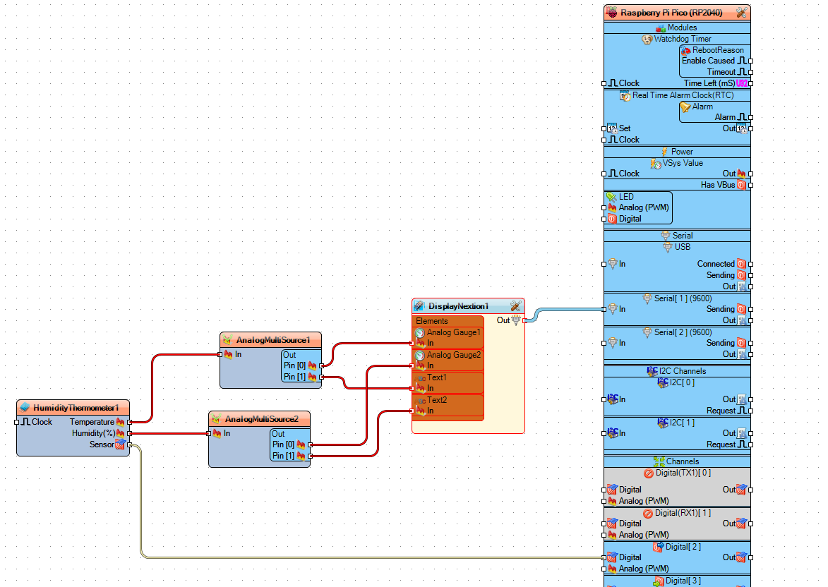 In Visuino Connect Components