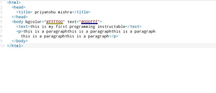 Giving a Background Color, Giving Text Color, Giving a Heading.