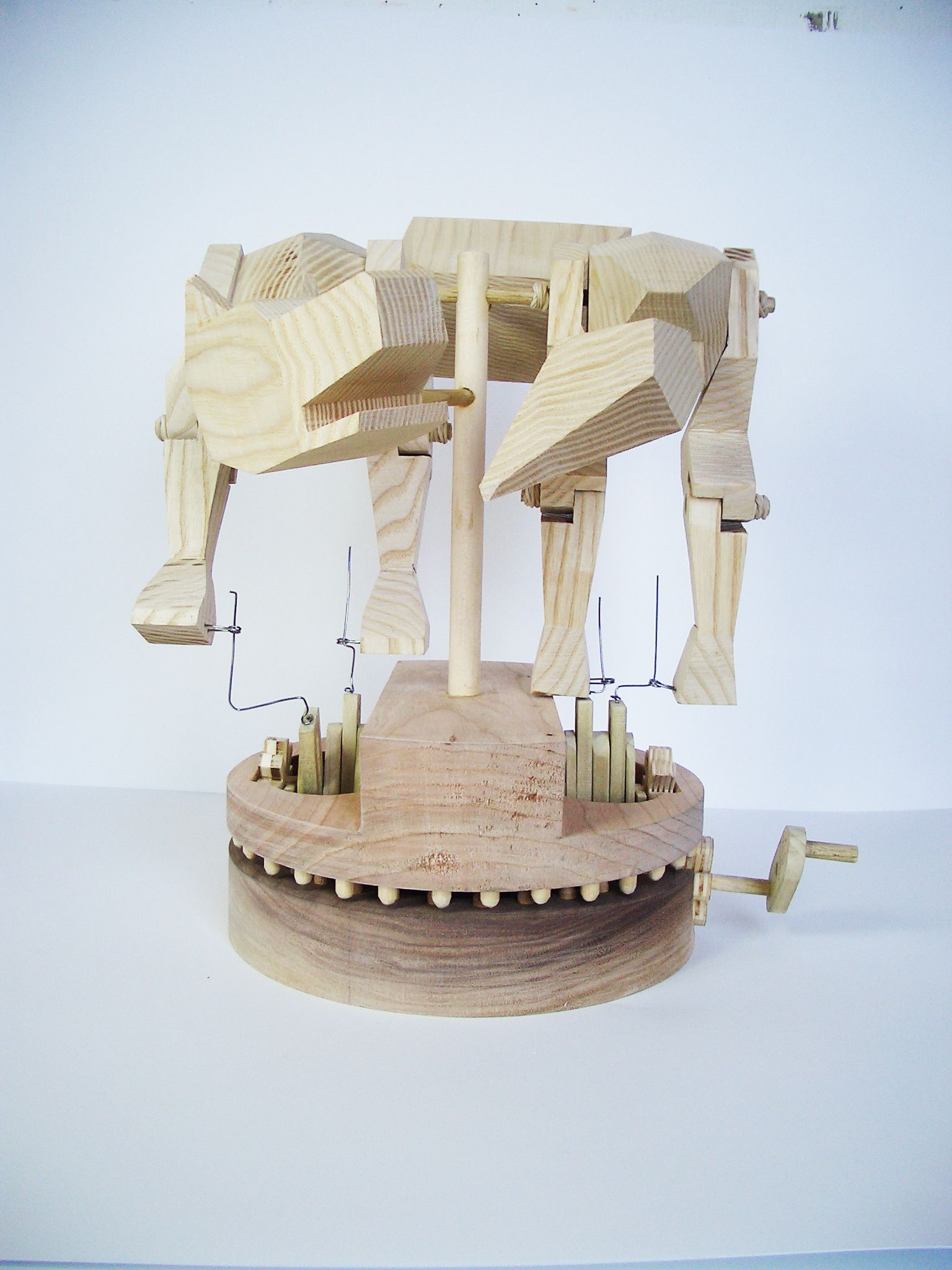 Wooden Kinetic Dog-chasing-tail