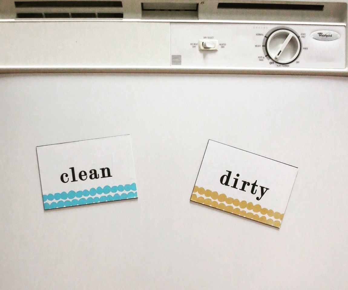 Dishwasher Magnet Signs With Scandinavian Print Using Microsoft Word