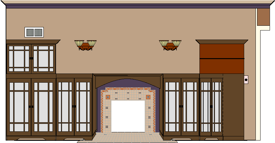 Arts &amp; Crafts Inspired Living Room Cabinets