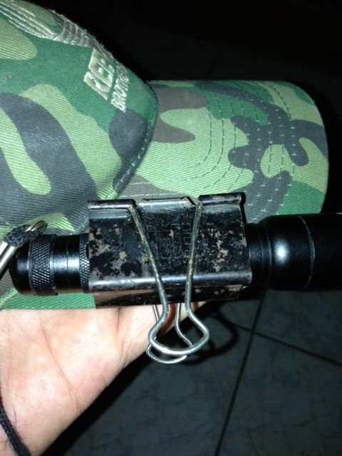 Tactical Light Binder Clip or "tac Cap Clip"