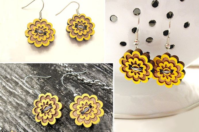 Cheap Mothers Day Jewelry-a Pair of Diy Button Earrings
