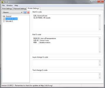 Slic3r (Printer Settings) - "Custom G-code"