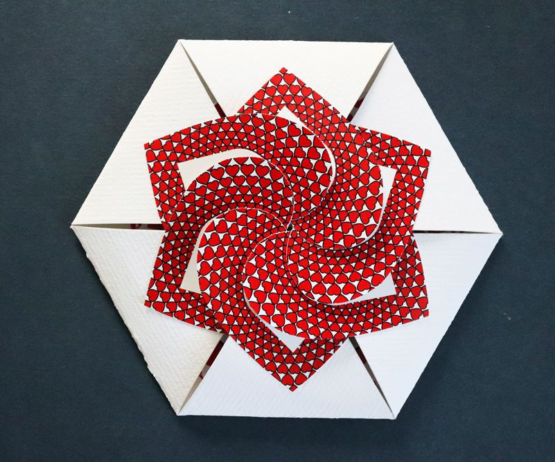 DIY Valentine Card - Hexagon Heart Shape Card 