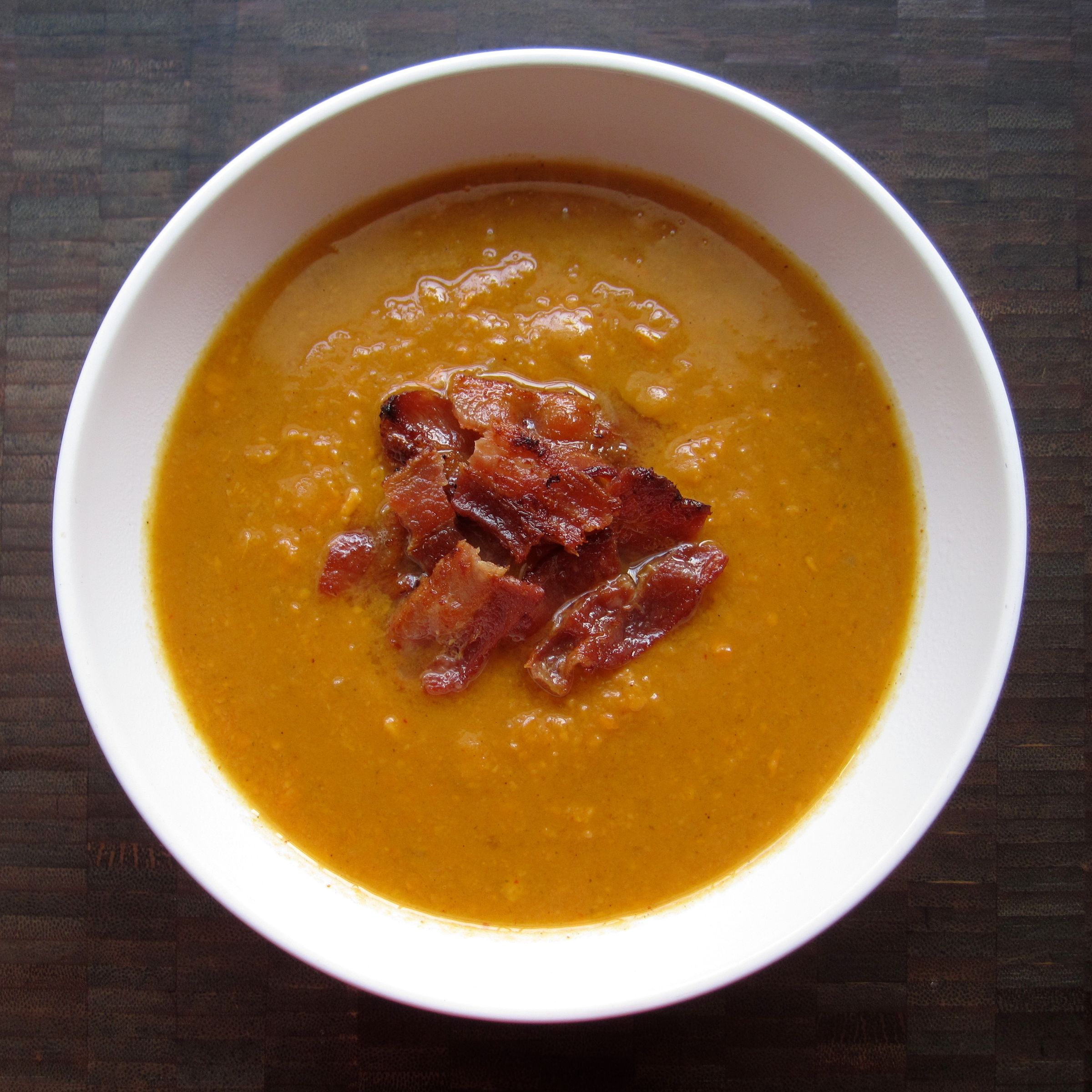 Curried Sweet Potato Soup With Bacon