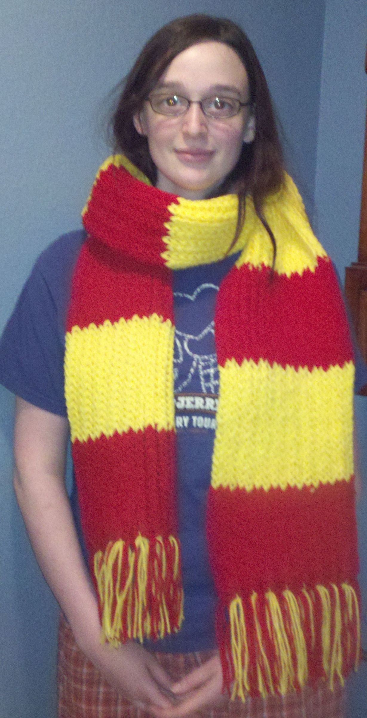 Loom Knit Gryffindor Scarf