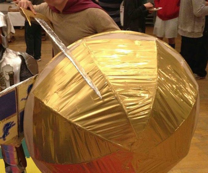 Life-size Spartan Shield Made From a Papasan!