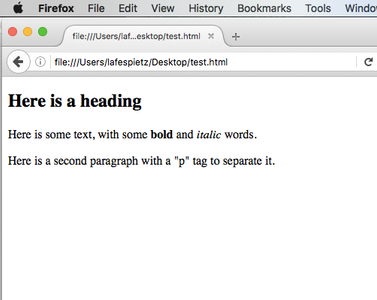 Make an HTML File, Save It, Open It
