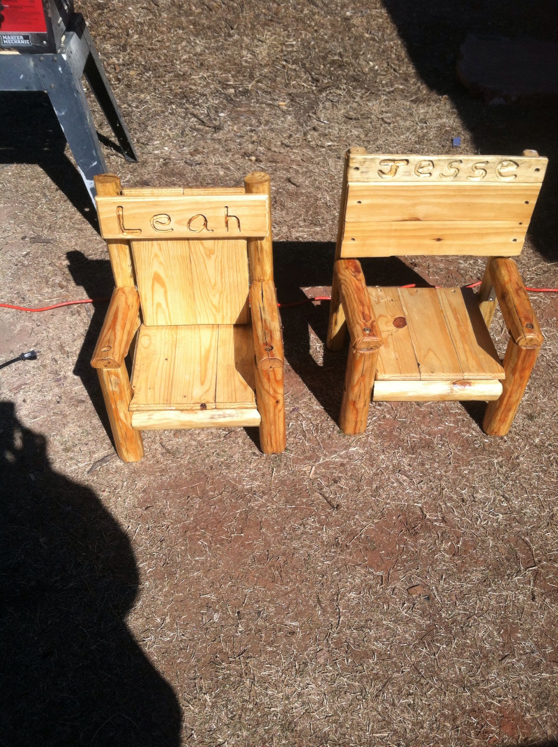Rustic Log Children's Chair From Reclaimed Wood