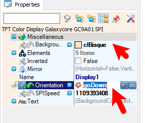 In Visuino Set the Display In Visuino Set the Display