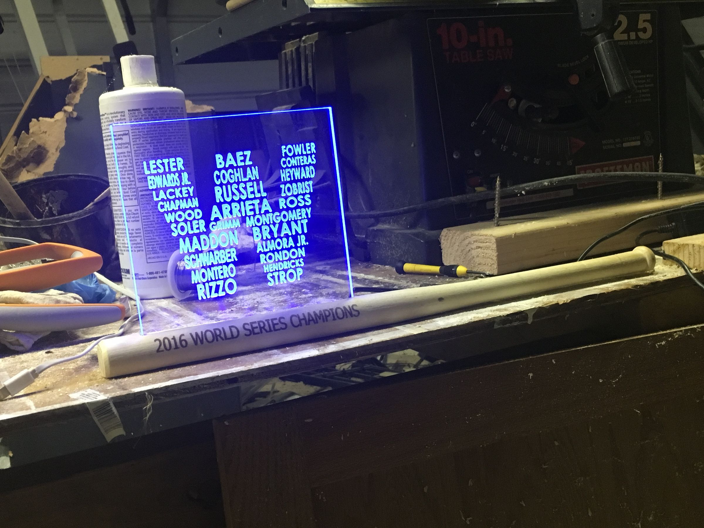 Chicago Cubs Lighted Led Bat Sign