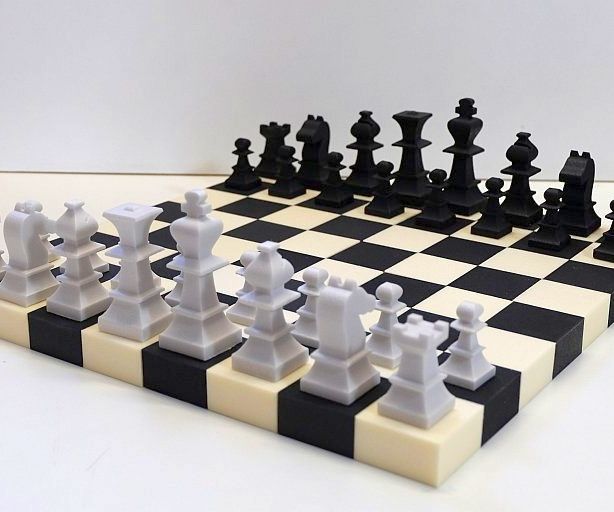 Styrofoam chess game CNC hot wire cutted