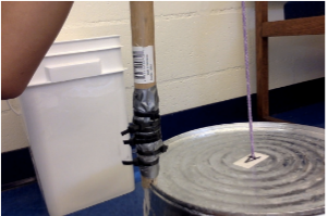 Step 8: Put the Notch in the Broom Stick on the Edge of the Wash Tub