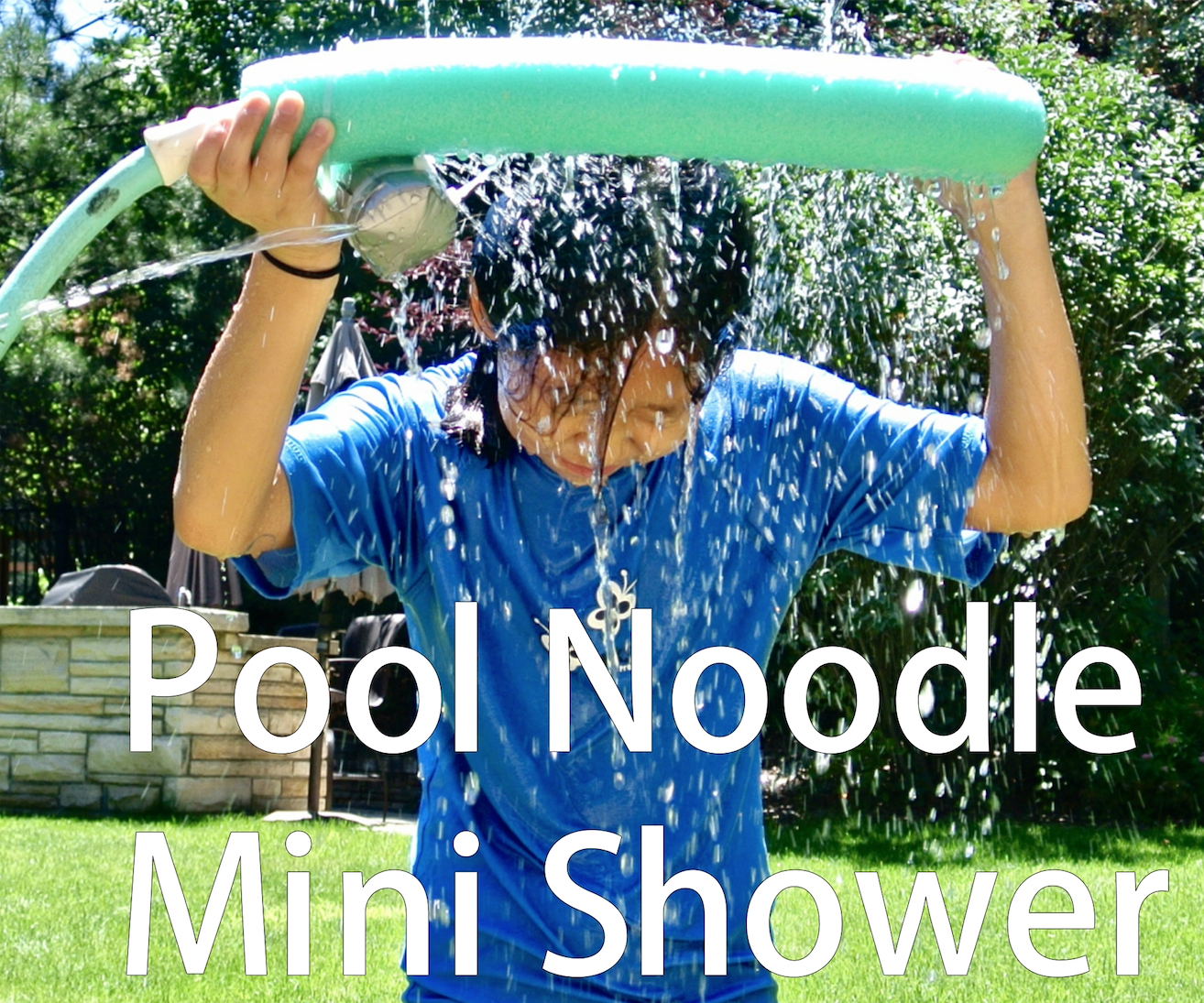 Use a Pool Noodle As a Mini Shower