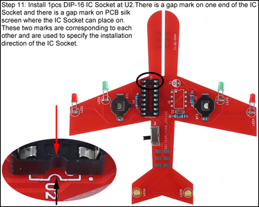 Install 1pc DIP-16 IC Socket at U2.