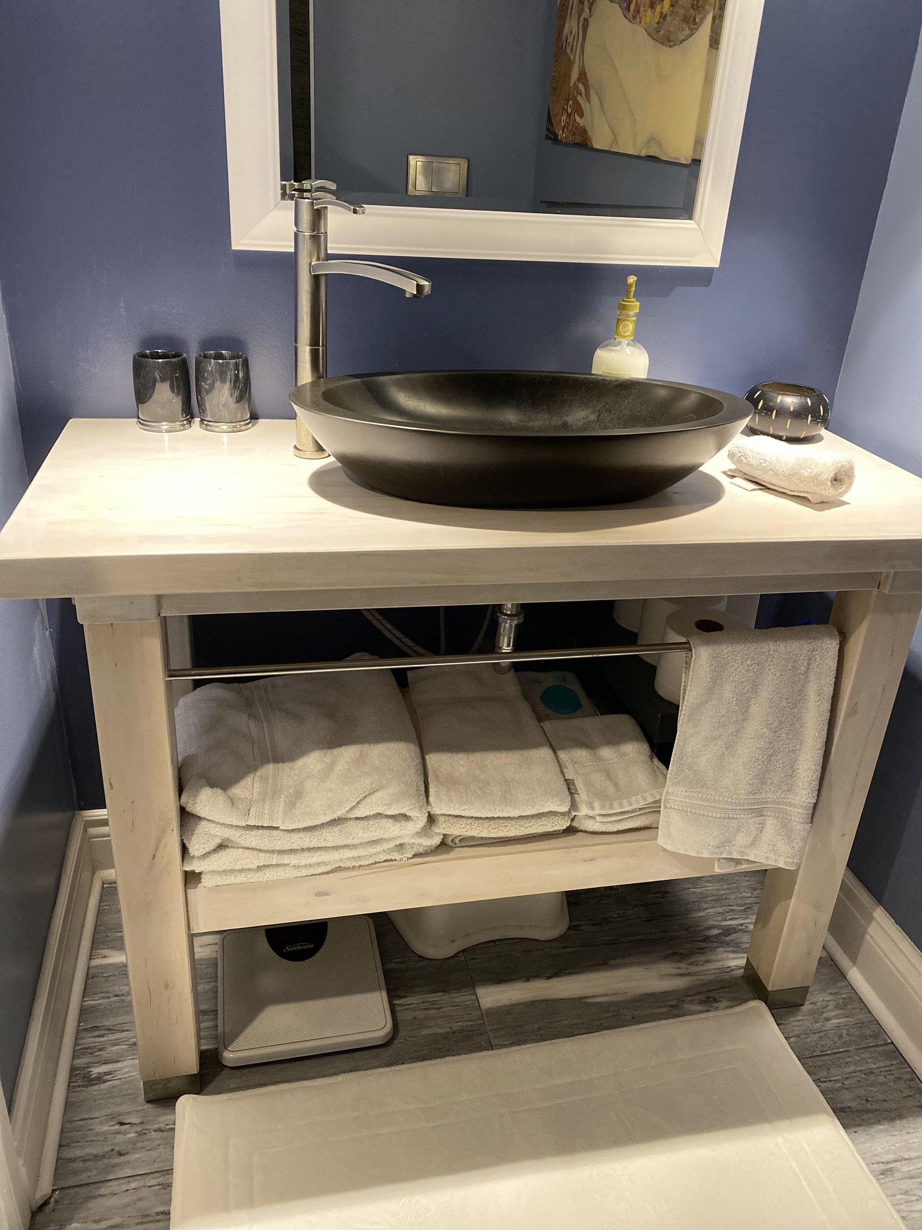 Bathroom Vanity Made From Upcycled IKEA Groland Kitchen Island 3