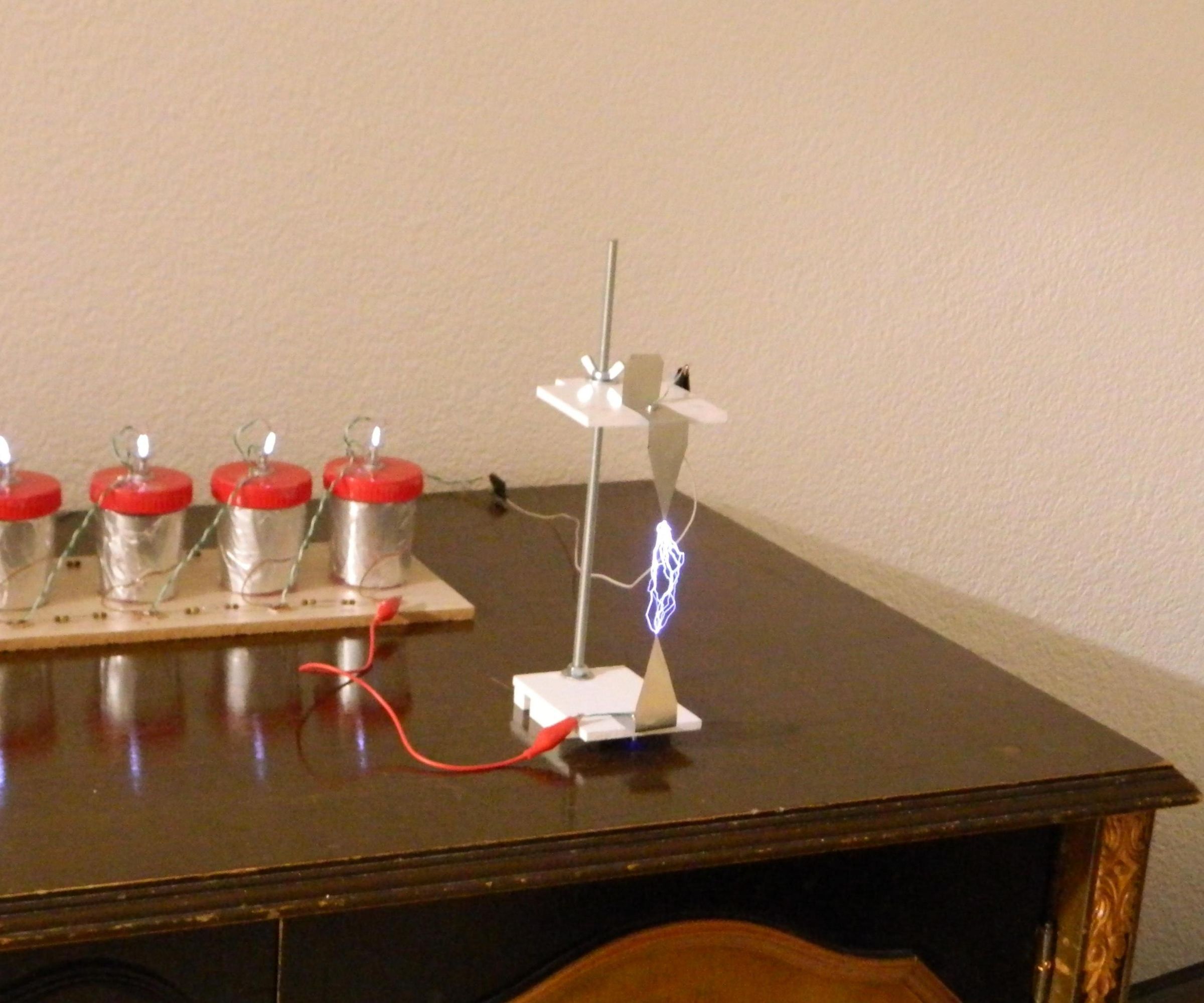 High Voltage  Marx Generator With Homemade Salt Water Capacitors