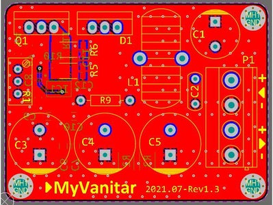 Figure 2  the PCB Layout of the DC to DC Boost Converter