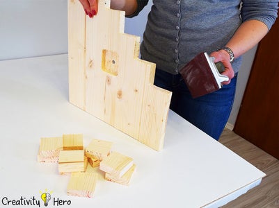 Sanding the Pieces of Wood.